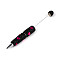 Heart Resin & Polymer Clay Pave Rhinestone Ball-Point Pen, Iron Beadable Pen, for DIY Personalized Pen with Jewelry Beads, Deep Pink, 150~152x15~17mm