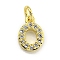 Letter Brass Micro Pave Clear Cubic Zirconia Pendants, Cadmium Free & Nickel Free & Lead Free, Jump Ring, Real 18K Gold Plated, Letter O, 8.5x6x1.8mm, Jump Ring: 4x0.9mm, Hole: 2.5mm