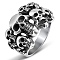 Steam Punk Style Stainless Steel Multi-Skull Finger Rings, Hollow Wide Rings for Men, Stainless Steel Color, US Size 12(21.4mm)