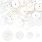 70Pcs 4 Styles 2-Hole Freshwater Shell Buttons, Flat Round, Seashell Color, 10~25x1.5~2mm, Hole: 2mm