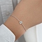925 Sterling Silver Cable Chain Link Bracelets, Cubic Zirconia Letter Jewelry for Women, Platinum, Letter D, 5-7/8 inch(15cm)