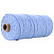 100M Cotton String Threads for Crafts Knitting Making, Light Sky Blue, 3mm, about 109.36 Yards(100m)/Roll