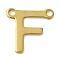 304 Stainless Steel Charms, Real 18K Gold Plated, Letter Charm, Letter F, 10x10x1mm, Hole: 1mm