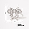 Butterfly Brass Micro Pave Cubic Zirconia Open Cuff Ring for Women, Simple Fashion Summer Personalized Colorful Ring