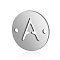 201 Stainless Steel Links connectors, Flat Round with Letter, Stainless Steel Color, Letter.A, 12x0.8mm, Hole: 0.8mm