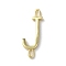 Rack Plating Brass Connector Charms, for Personalized Name Necklace Making, Cadmium Free & Lead Free, Long-Lasting Plated, Real 18K Gold Plated, Letter J, 23x10x1.5mm, Hole: 3x0.8mm