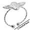 Non-Tarnish 304 Stainless Steel Owl Cuff Ring for Unisex, Minimalist Adjustable Non-fading Jewelry, Stainless Steel Color