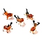 Handmade Bumpy Lampwork Home Decorations, 3D Deer Ornaments for Gift, Coral, 23.5~24.5x15~17x23.5~25mm