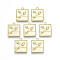 Rack Plating Alloy Pendants, Cadmium Free & Lead Free, Square with Hand & Pear & Grape, Light Gold, 19x16x2mm, Hole: 1.8mm