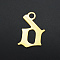 201 Stainless Steel Charms, Laser Cut, Letter, Golden, Letter.D, D:9x6x1mm, Hole: 1.2mm