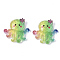 Resin Cabochons, with Glitter Powder, Octopus, Colorful, 21x22x5.5mm