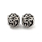 304 Stainless Steel Beads Rhinestone Settings, Large Hole Beads, Round, Letter F, 9.5x8.5x9.5mm, Hole: 4mm, Fit for 0.8mm Rhinestone.