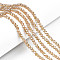 Electroplate Glass Beads Strands, AB Color Plated, Faceted, Rondelle, Goldenrod, 2.9~3.3x2mm, Hole: 0.8mm, about 144~150pcs/strand, 35~37cm