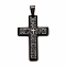304 Stainless Steel Big Pendants, Cross with Word, Gunmetal & Stainless Steel Color, 50.5x34.5x3.5mm, Hole: 5mm