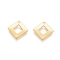 201 Stainless Steel Charms, Rhombus, Golden, 9.5x9.5x0.5mm, Hole: 1mm, Length: 7mm.