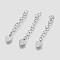 Tarnish Resistant 304 Stainless Steel Chain Extender, Heart, Stainless Steel Color, 50~60x4mm, Pendant: 9.5x7.5x1mm