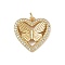Brass Micro Pave Clear Cubic Zirconia Pendants, Heart with Butterfly Charms, with Jump Ring, Cadmium Free & Lead Free, Rack Plating, Long-Lasting Plated, Real 18K Gold Plated, 20x20x5mm, Hole: 3mm