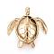 304 Stainless Steel Big Pendants, Sea Turtle, Golden, 51x47x18mm, Hole: 6x10mm