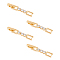 SUPERFINDINGS 4Pcs Bracelet Extender Clasp Fold Over Clasp Golden Crystal Clasps Plated Jewelry Fold Over Necklace Rhinestone Extension for Bracelet Necklace Jewelry Making