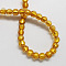 Handmade Silver Foil Glass Beads, Round, Goldenrod, 7.5~8.5mm, Hole: 1mm