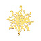 201 Stainless Steel Pendants, Laser Cut, PVD Vacuum Plating, Sun, Golden, 37x35x1mm, Hole: 1.6mm