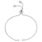 10Pcs Brass Box Chain Bracelet Making, with Cubic Zirconia, Slider Bracelets Making, Cadmium Free & Nickel Free & Lead Free, Fit for Connector Charms, Real Platinum Plated, 4-3/8~4-3/4 inch(110~120mm), 1mm, Hole: 1.5mm