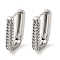 Tarnish Resistant 304 Stainless Steel Hoop Earring Findings, Oval Earring Settings for Rhinestone, Stainless Steel Color, 18 Gauge, 20x4mm, Pin: 1mm, Fit for 1.4mm Rhinestone