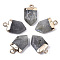 Natural Labradorite Pointed Pendants, with Light Gold Plated Top and Brass Loop, Arrow, Faceted, 19x10.5x4.5mm, Hole: 1.8mm