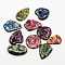Synthetic Regalite/Imperial Jasper/Sea Sediment Jasper Pendants, Dyed, Mixed Shapes, Mixed Color, 30~50x20~40x4.5~6mm, Hole: 2mm
