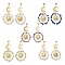 Vintage Gemstone Ear Studs, with 304 Stainless Steel Findings, Ring with Moon, 68.5x40mm