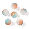 Frosted Baking Painted Crackle Glass Beads with Glitter Powder, Two Tone, Round, Pale Turquoise, 8x7.5mm, Hole: 1.6mm