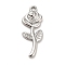 Non-Tarnish 304 Stainless Steel Pendants, Rose Charms, Stainless Steel Color, 24x9.5x2mm, Hole: 1.2mm