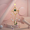 Green Aventurine Crystal Glass Sun Catcher Pendant, Rainbow Maker, DIY Garden & Home Decoration, 450~500mm
