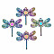 Rainbow Color Alloy Pendant Cabochon Settings, Cadmium Free & Nickel Free & Lead Free, Dragonfly, Fit For 1.4mm Rhinestone, Tray: 8.5mm, 42x46x2.5mm, Hole: 2.5mm