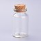 Glass Bottles, with Cork Stopper, Wishing Bottle, Bead Containers, Clear, 3x5cm