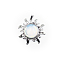 Opalite Pendants, Sun Charms, with Platinum Plated Alloy Findings, 39x39mm
