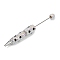 Polymer Clay Rhinestones Ball-Point Pen, Beadable Pen, with Iron Findings, for DIY Personalized Pen with Jewelry Beads, Star, Jet, 145x15~16mm