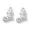 Micro Pave Clear Cubic Zirconia Pendants, Cadmium Free & Nickel Free & Lead Free, Shoes, Platinum, 10x9x3mm, Hole: 1.4mm