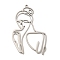 Non-Tarnish 201 Stainless Steel Pendants, Women Charms, Stainless Steel Color, 41x26x1mm, Hole: 1.5mm