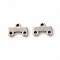 Non-Tarnish 304 Stainless Steel Chandelier Component Links, 3-Loop Connector, Rectangle, Stainless Steel Color, 5x7.5x1.5mm, Hole: 1mm