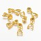 Golden Tone Brass Ice Pick Pinch Bails, 10mm long, 5.5mm wide, 3mm thick, 4mm inner long, 3.5mm inner wide, Pin: 0.8mm