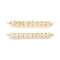 Rack Plating Brass Micro Pave Cubic Zirconia Connestor Charms, Long-Lasting Plated, Real 18K Gold Plated, Cadmium Free & Nickel Free & Lead Free, Strip, Clear, 24x2x2.5mm, Hole: 1mm