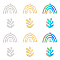 12Pcs 6 Styles 201 Stainless Steel Pendants, Laser Cut, Leaf, Mixed Color, 25.5~26x20~36.5x1mm, Hole: 1.6mm, 2pcs/style