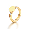 Elegant Stainless Steel Round Rhinestone Ring Suitable for Daily Wear for Women, Golden, US Size 7(17.3mm)