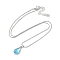 Alloy Snake Chain Necklaces, Plastic Pendant Necklaces, Teardrop, Platinum, 18.62 inch(47.3cm)