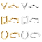 DICOSMETIC 6 Pairs 3 Styles Golden and Stainless Steel Color Huggie Hoop Earrings Triangle Hoop Earrings Square Shaped Earrings for Jewelry Making