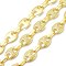 Alloy Coffee Bean Chain, with Spool, Long-Lasting Plated, Unwelded, Golden, 14~20.5x4~15x4~7mm, about 10.93 yards(10m)/roll
