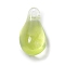 Glass Charms, Succulent, Teardrop, Yellow Green, 14.5x7.5x5mm, Hole: 1.2mm