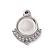 Non-Tarnish 304 Stainless Steel Pendant Cabochon Settings, Fan, Stainless Steel Color, Tray: 10mm, 19.5x15.5x2.5mm, Hole: 1.5mm