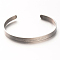 Tarnish Resistant Love & Dream & Luck 304 Stainless Steel Cuff Bangles, Stainless Steel Color, 60x45mm